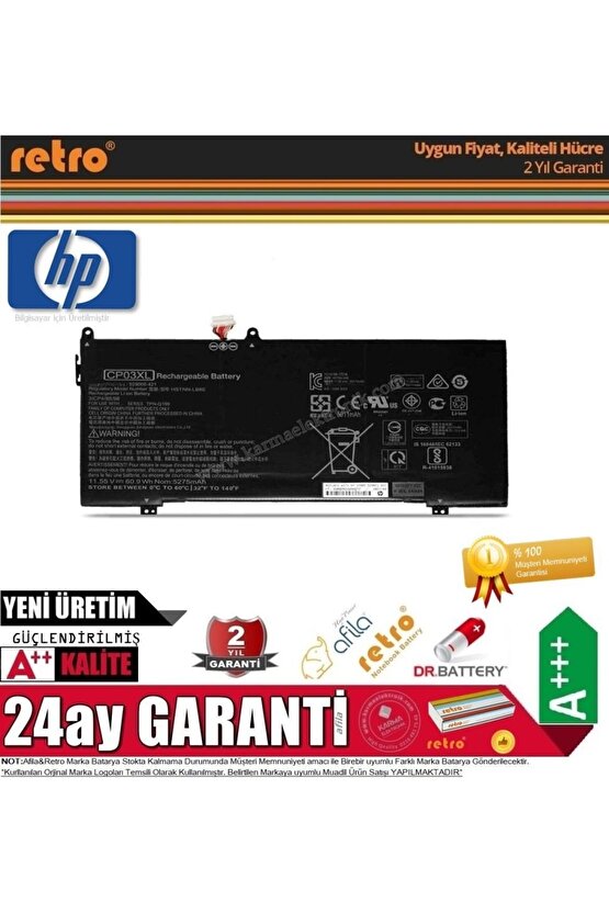 Spectre X360 13-ae, 13-ae000 X360, Cp03xl Notebook Bataryası