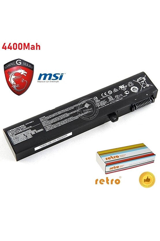 TH-MSI MS-16J4, MS-16J5, BTY-M6H Bataryası - Pili 4400Mah  RMSL-021