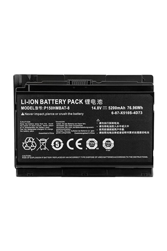 Clevo P150hmbat-8 Uyumlu Notebook Bataryası - Ver.1