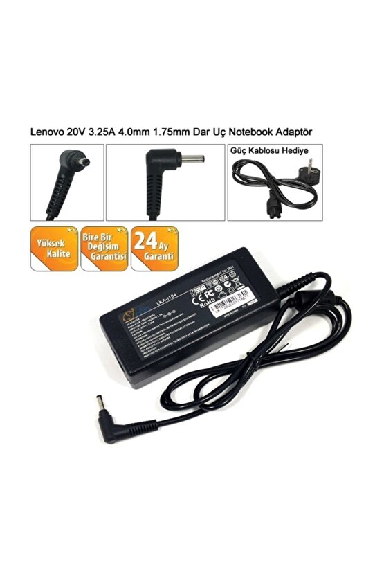 Ideapad 310-15ıkb, 310-15ıkb 80tv Notebook Adaptörü 65w Şarj Cihazı (20v 3.25a)