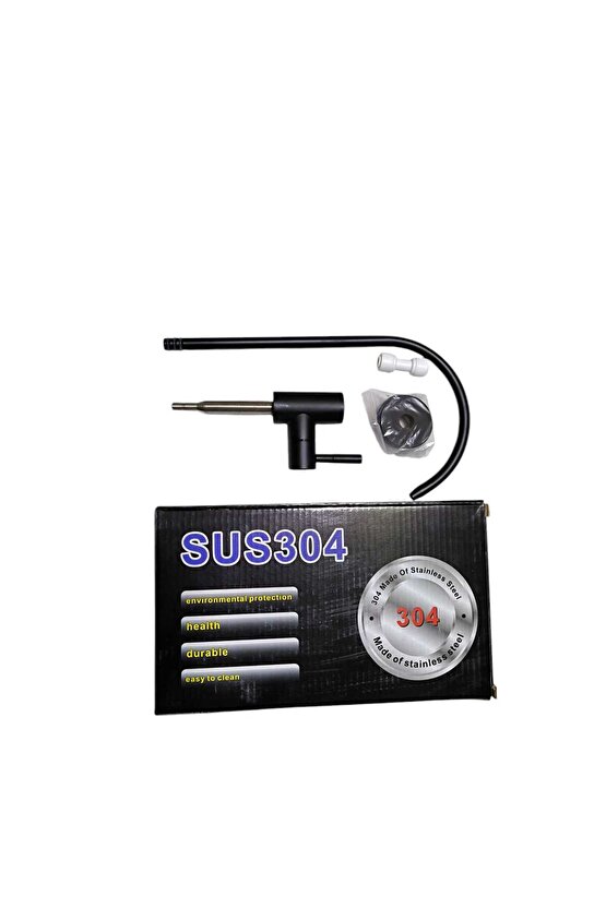 Siyah arıtma musluğu sus 304 (çeliktir)