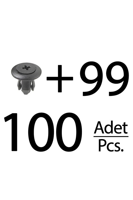 Ford, Mazda, Kia, Honda için Davlumbaz Klipsi- 100lü