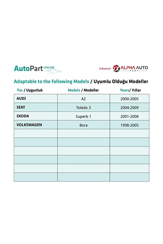 Audi, Seat, Skoda, Volkswagen için Klips- 50 Adet