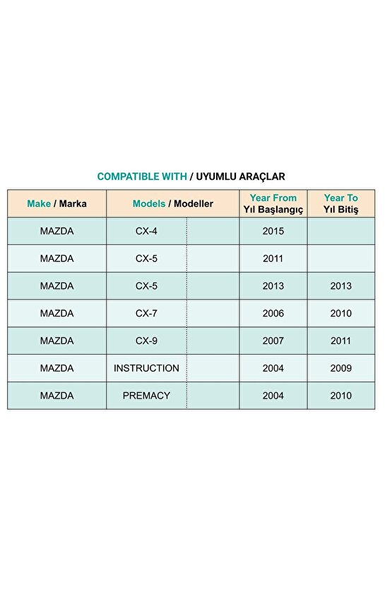 Mazda için Tampon Davlumbaz Klips - 1 Adet