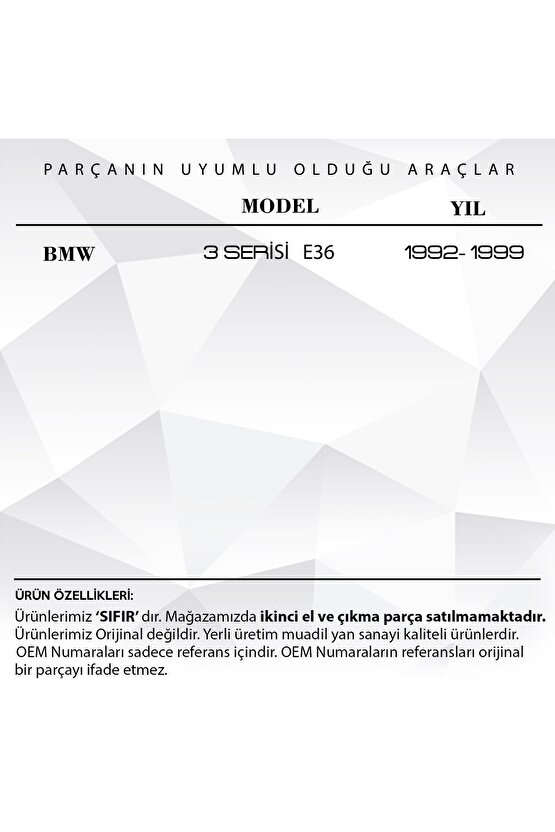 Bmw 3 Serisi E36 Için Sağ Sol Sunroof Tamir Seti