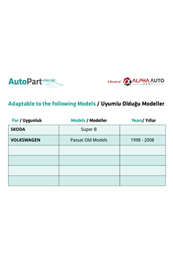 Volkswagen Passat E.m, Skoda Süperb Için Kapı Içten Açma Teli-önarka