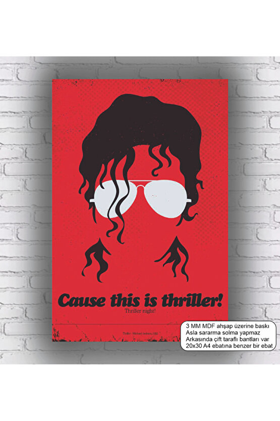 Michael Jackson müzik dans minimal retro ahşap poster mdf tablo