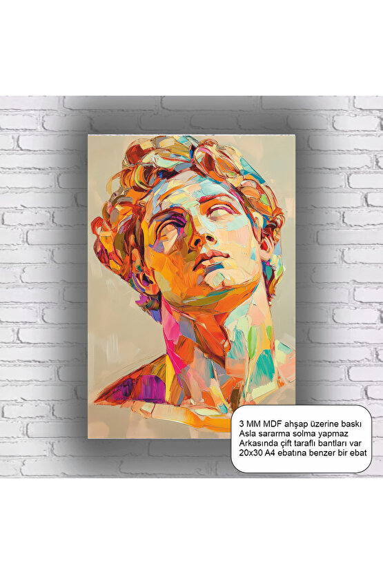 antik yunan heykeli mdf tablosu sanatsal estetik ahşap poster