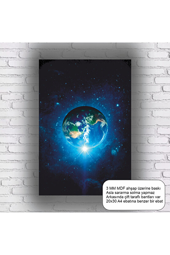 uzaydan Dünyanın resmi bilim mdf ahşap tablo poster