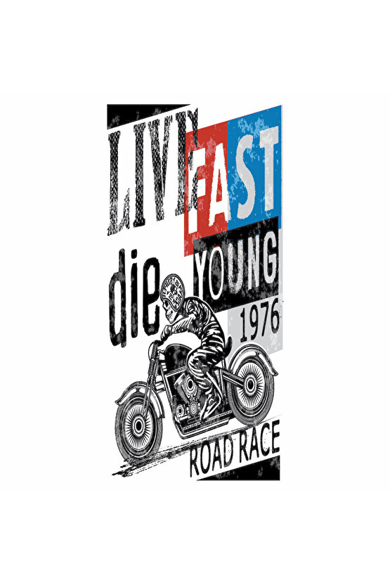 motor yarışı hayatı hızlı yaşa ev dekorasyon tablo mini retro ahşap poster