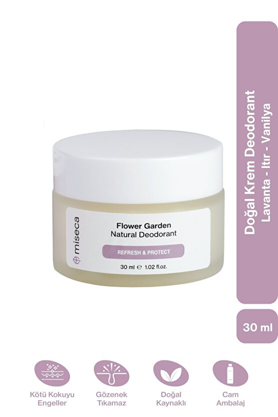 Flower Garden Doğal Krem Deodorant 30 ml | Lavanta Itır Vanilya