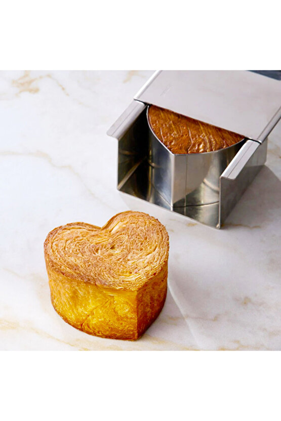 Narkalıp Kalp Modeli Kapaklı Kruvasan Kalıbı Çap 8cm