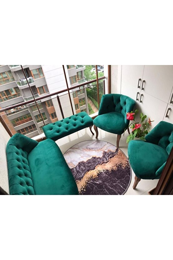 Nev Elizzan Garden Zümrüt Yeşili Koltuk Takımı 001