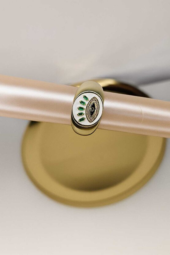 Yeşil Gold Tasarım Zirkon Taşlı Yüzük