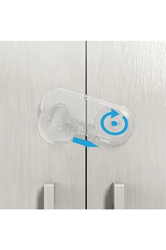 Play Safe 6lı Şeffaf Çekmece Dolap Güvenlik Kilidi