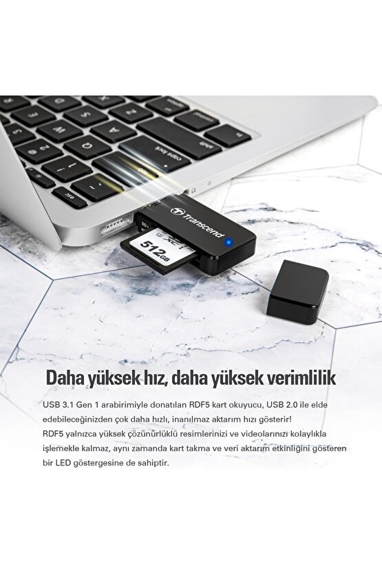 Ts-rdf5k Sdmicrosd Usb 3.1 Kart Okuyucu Siyah