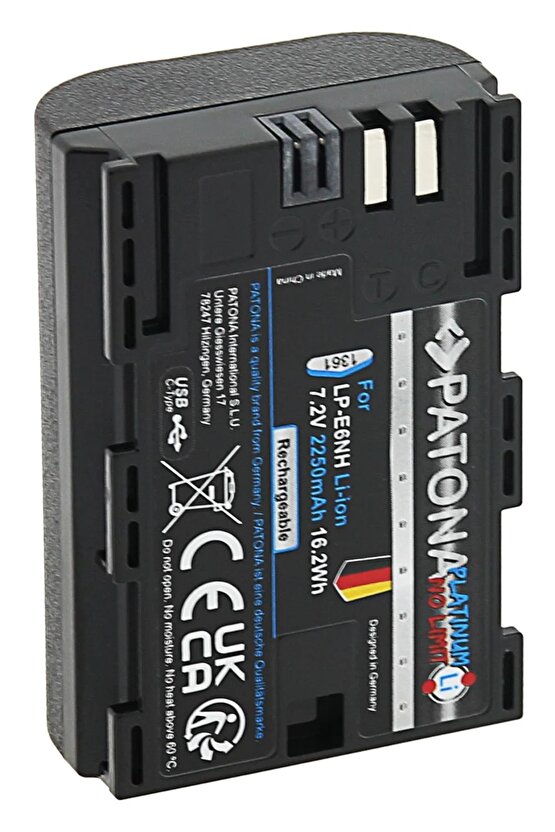 Platinum Canon Lp-e6nh Usb-c Girişli Batarya Pil Uyumlu