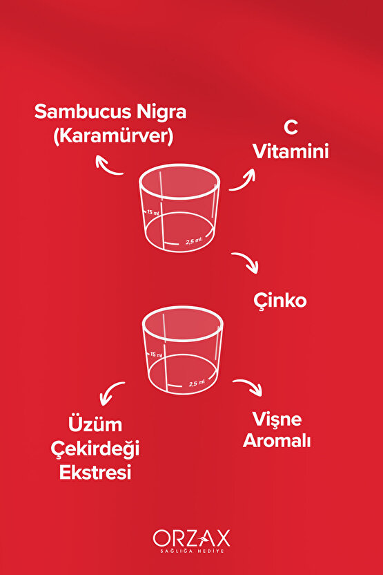 Sambucus Sanbucus Nigra C Vitamini Çinko Üzüm Çekirdeği Ekstresi 150 ml