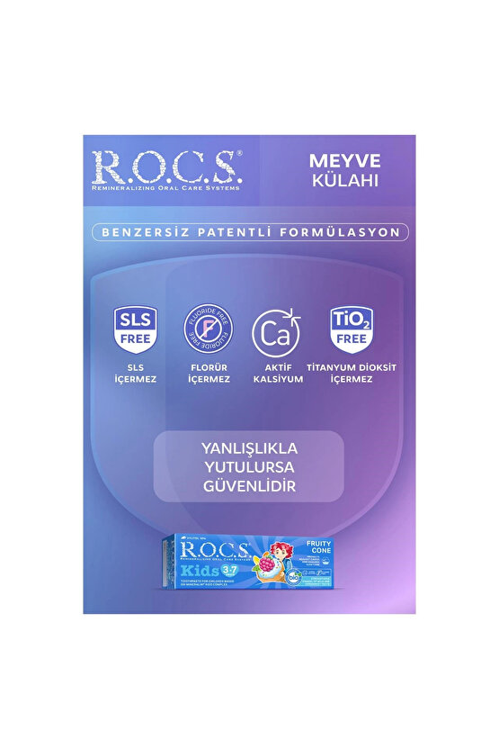 Rocs Kids 3-7 Yaş Meyve Külahı Diş Macunu 35 ml