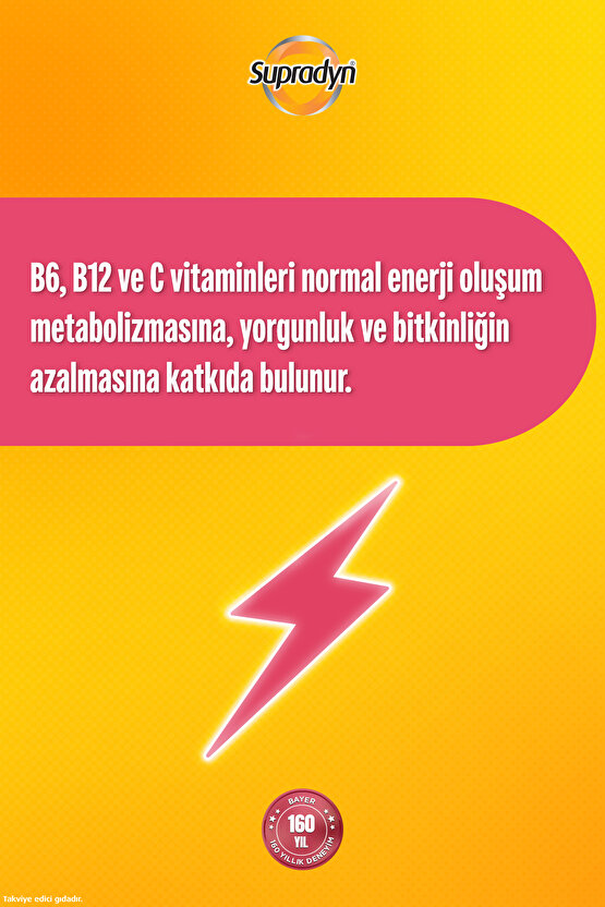 Energy Boost Efervesan Tablet l Kafein, Guarana, Multivitamin ve Mineral