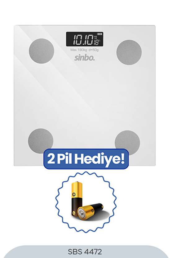 SBS-4472 Bluetooth Dijital Yağ Su Kas Vücut Kitle Endeksi Kilo Ölçer Tartı Baskül