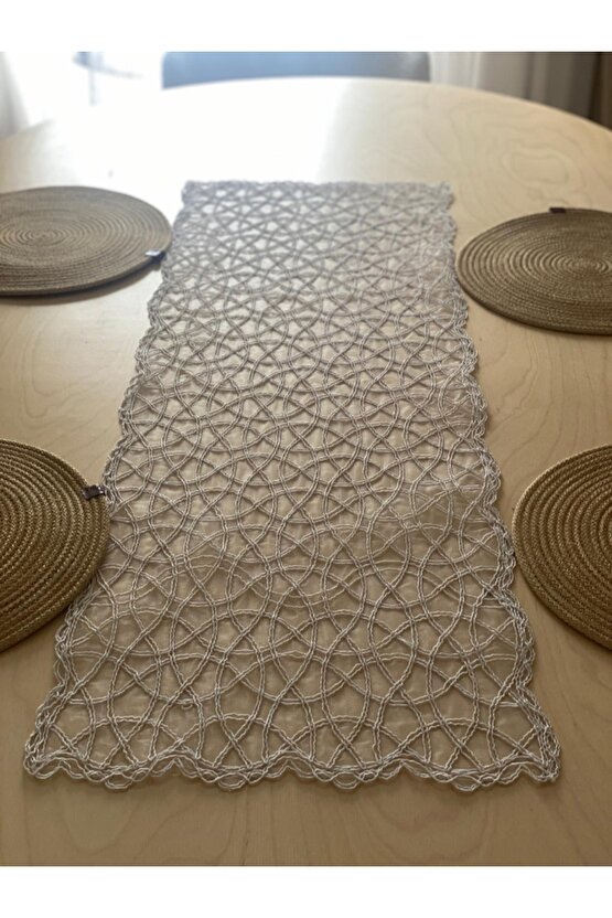 Fransız Dantel Detaylı Tek Runner, Masa Üzerine Runner, Masa Örtüsü