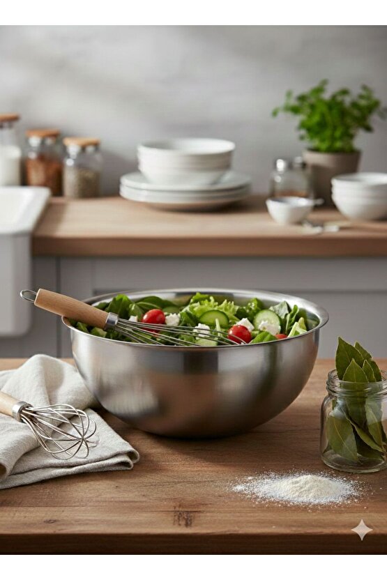 Profesyonel Mutfak Tipi Derin Çelik Karıştırma Kabı - Darbeye Dayanıklı