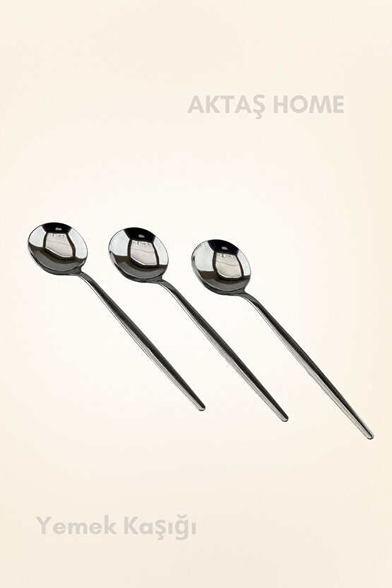 Round Yeni Nesil 6lı Yemek Kaşığı Paslanmaz Çelik
