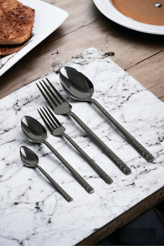 Kutulu 6 Kişilik 30 Parça Çatal Kaşık Takımı Damla Model