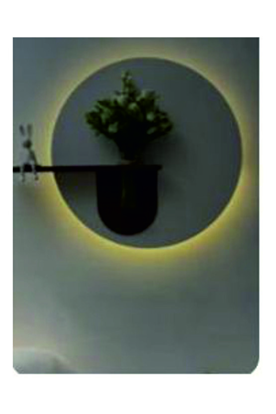 Led’li dekoratif tablo yuvarlak modern saksılı tablo ÇAP 47 CM