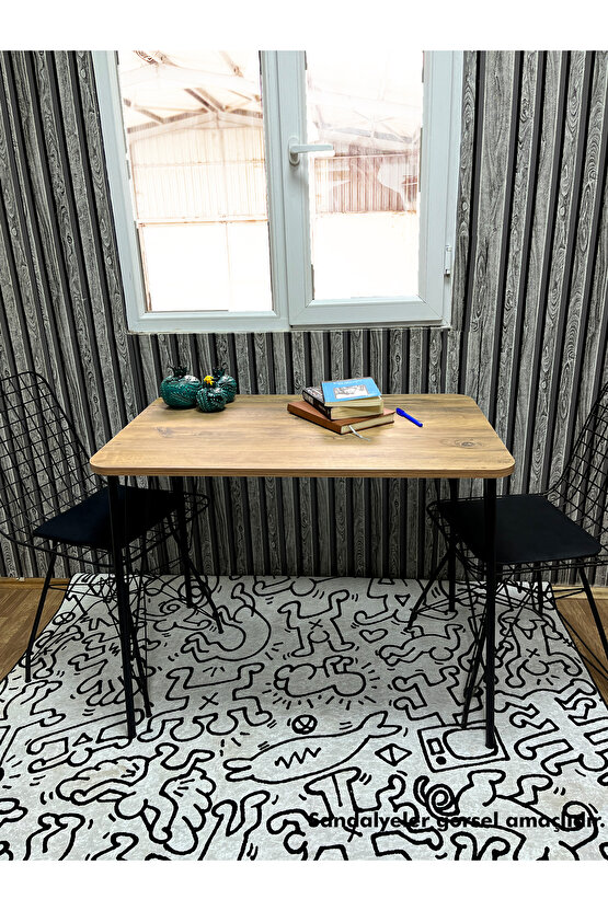 Siyah Metal Ayaklı 60x90 Eclipse Mutfak-Balkon-Çalışma Masası