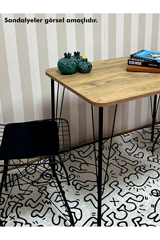 Siyah Metal Ayaklı 60x90 Eclipse Mutfak-Balkon-Çalışma Masası