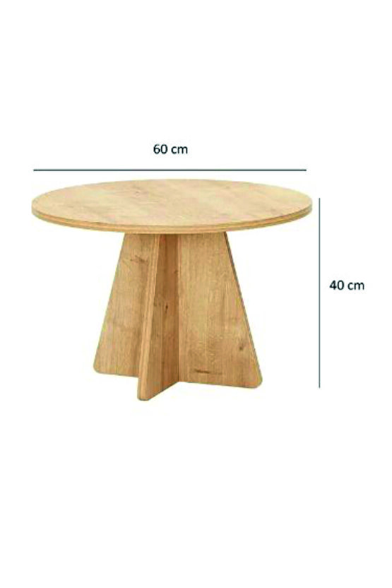 Mantar Tekli Zigon- Orta-Salon Sehpası Safir Meşe