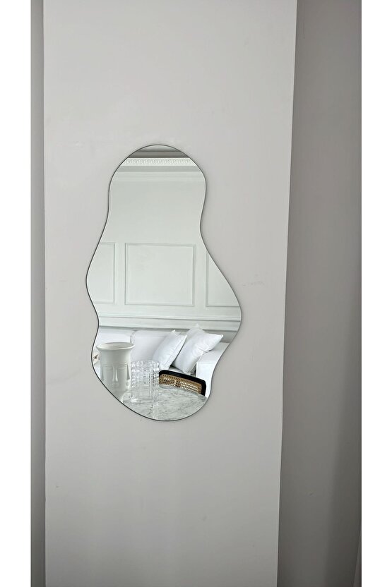 Asimetrik Ayna, Bulut Ayna, Boy Aynası, Duvar Dekor Ayna, Tasarım Ayna 79x45 Cm