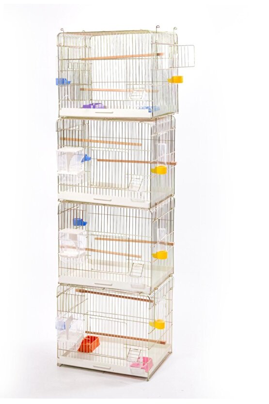 Muhabbet Ve Papağan Kuş Kafesi 45*35*40 Gold Çinko Kaplama Üzeri Parlak Vernıklı Izgaralı