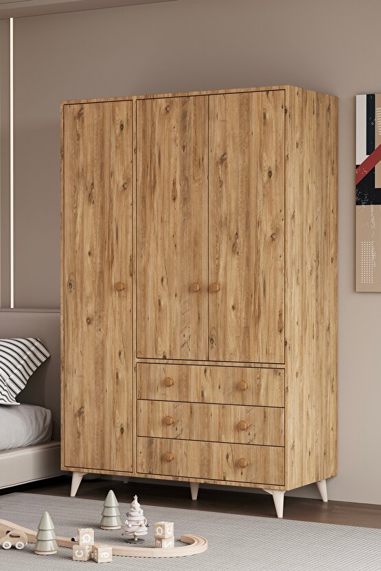 3 Kapaklı Lucky Gardrop Safir Bej