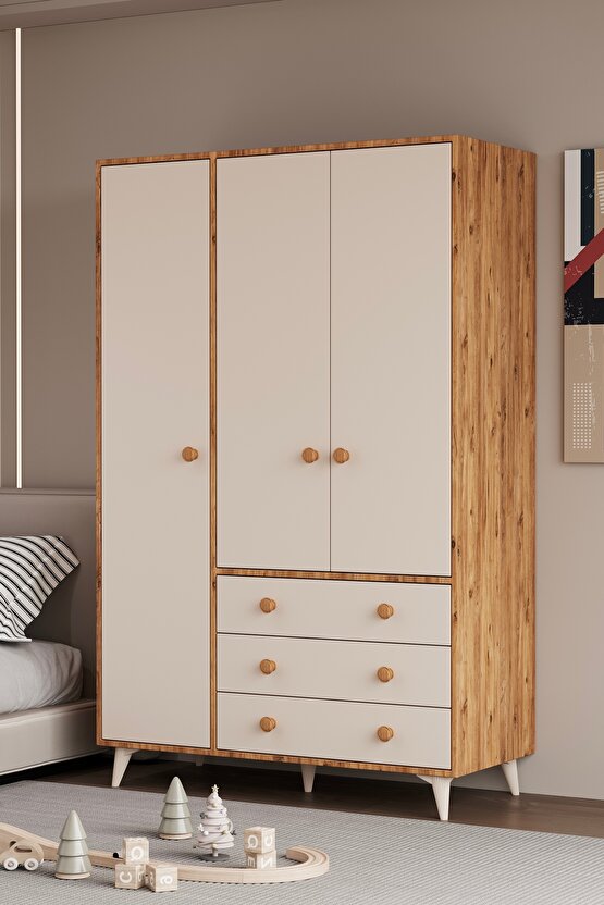 3 Kapaklı Lucky Gardrop Safir Bej