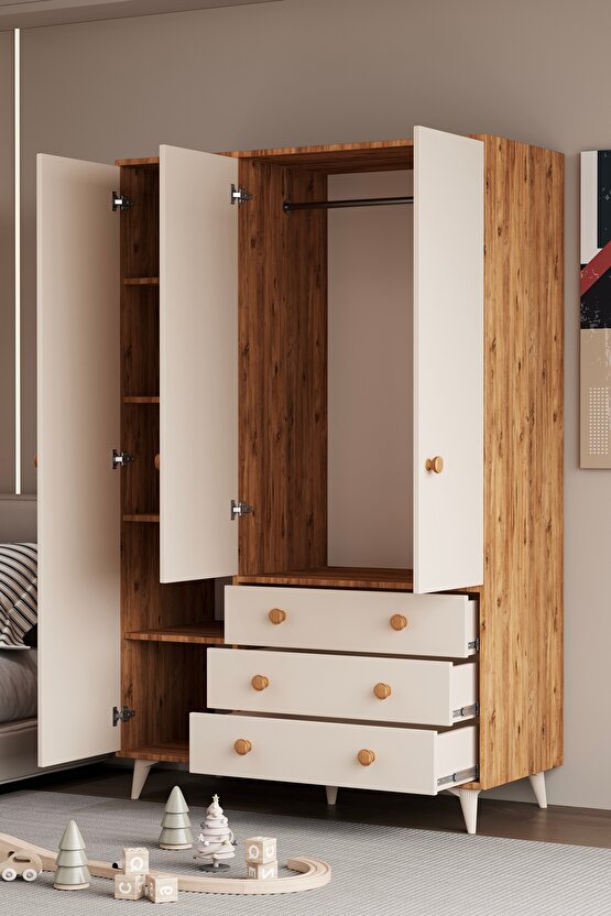 3 Kapaklı Lucky Gardrop Safir Bej