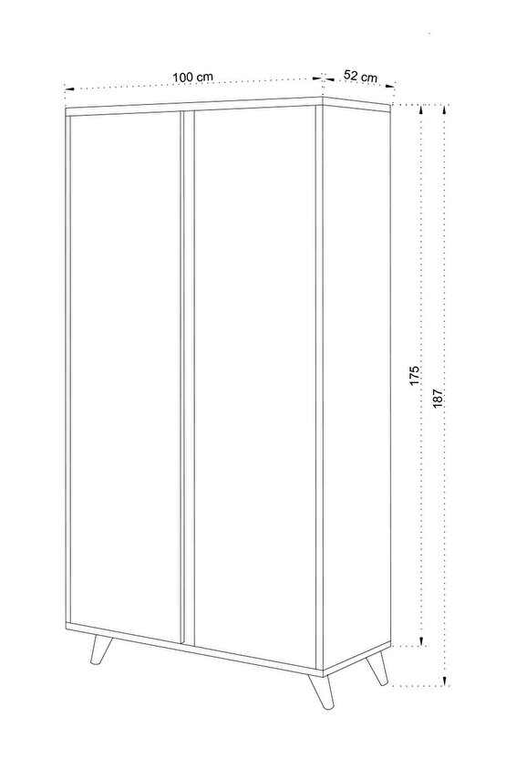 My Mob Ajumma 2 Kapaklı Gardırop - Meşe Beyaz