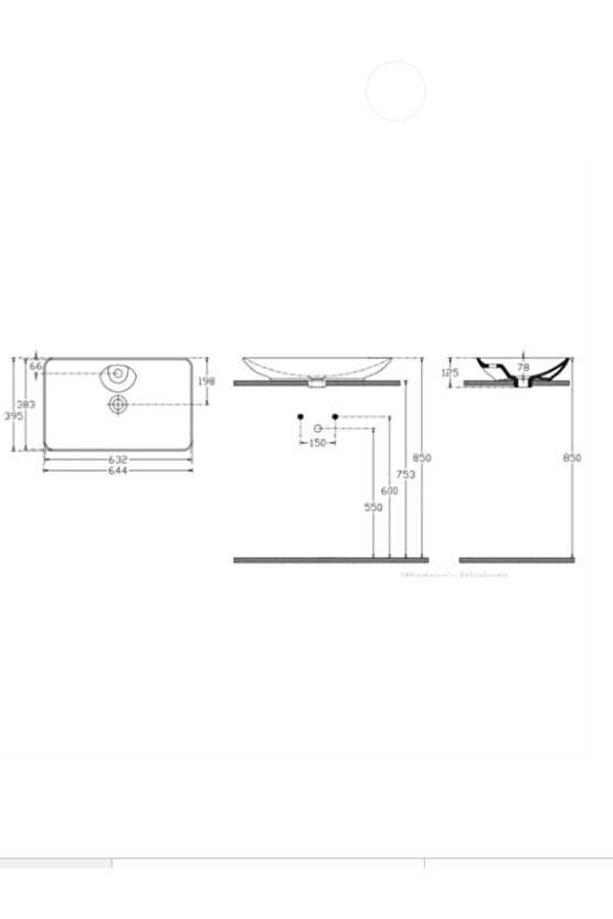 Sistema Y Clear Tezgah Üzeri Lavabo 65 Cm Beyaz Extra Dekorsuz Delikli 10sy50065