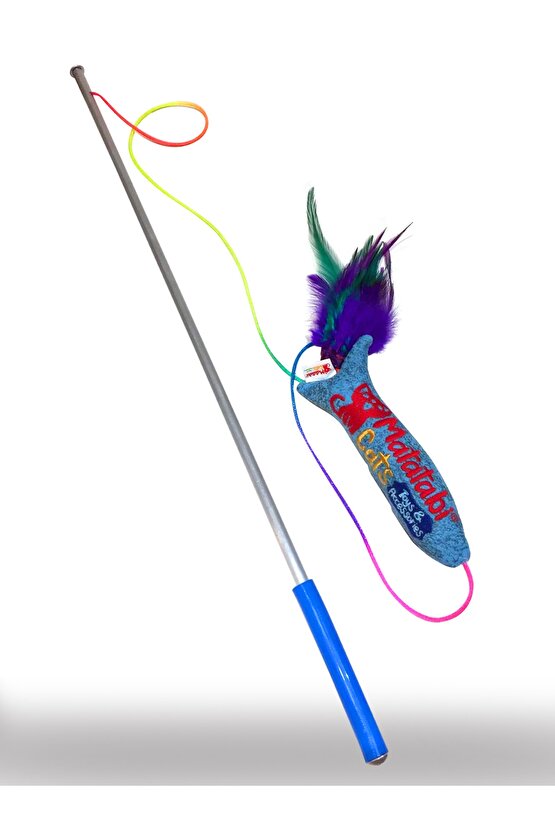 Set Doğal Matatabi Stick 5li Ve Sesli Peluş Oyuncaklı Kedi Oltası 50 Cm