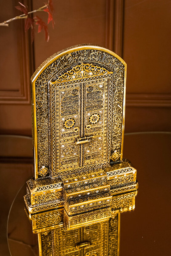 Lüks Hediyelik Dekoratif Obje Gold Dekor Gold Ev Ofis Dekorasyon Kabe Kapısı Ayetel Kürsi Biblo