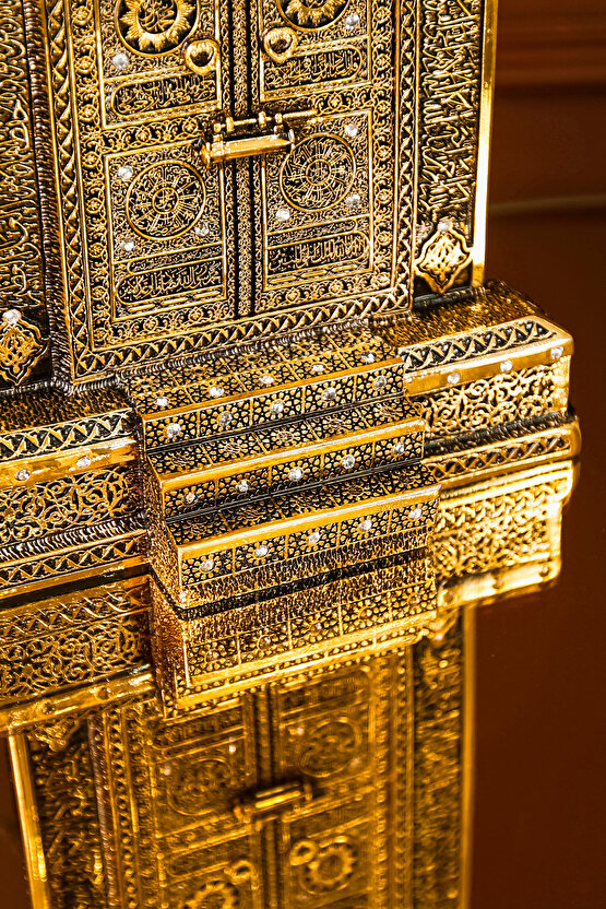 Lüks Hediyelik Dekoratif Obje Gold Dekor Gold Ev Ofis Dekorasyon Kabe Kapısı Ayetel Kürsi Biblo