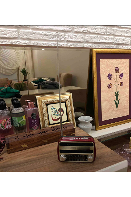 Nostaljik Bluetoothlu Retro Sunumluk Taşınabilir Radyo Müzik Kutusu