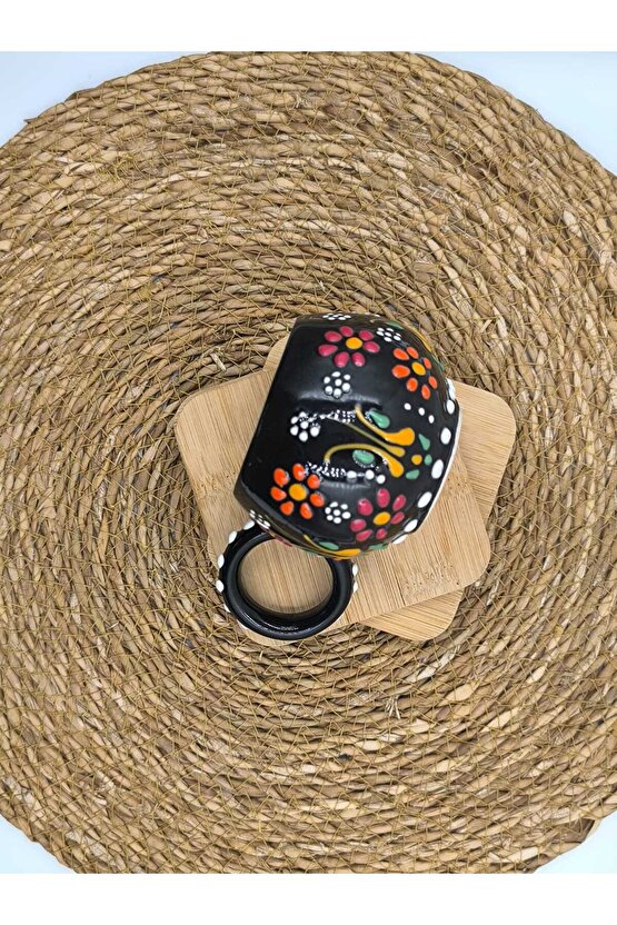 2 Adet Kabartma Desenli El Yapımı Seramik Kupa