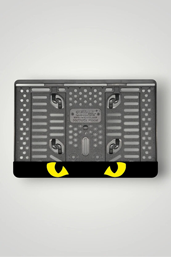 EJDERHA GÖZ ÇİZİMLİ 3D KABARTMALI MODEL 3 SARI PLEKSİ MOTOR PLAKALIĞI