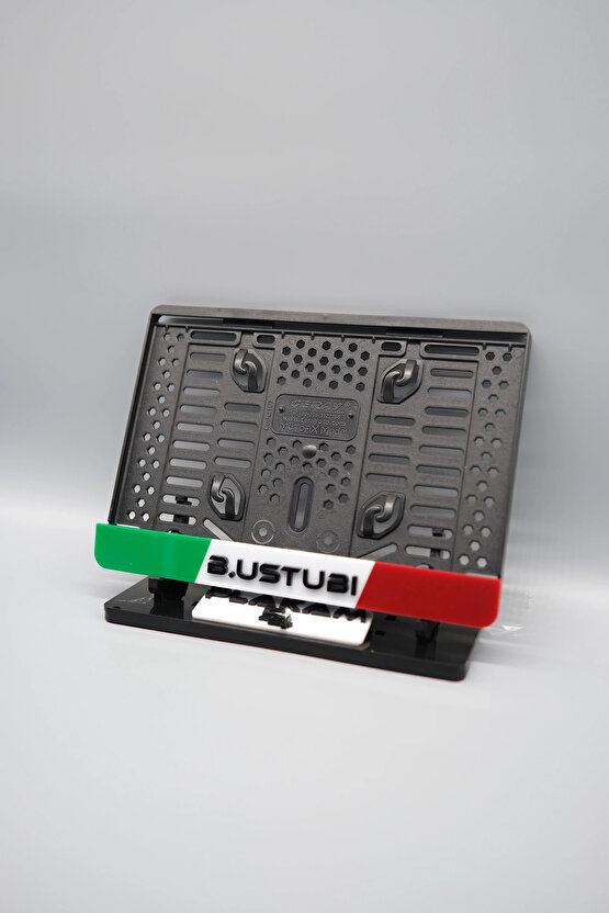 İTALYA TEMALI KİŞİYE ÖZEL SİYAH İSİMLİ PLEKSİ MOTOR PLAKALIĞI