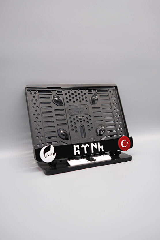 KURT - TÜRK - BAYRAK 3D KABARTMALI PLEKSİ MOTOR PLAKALIĞI