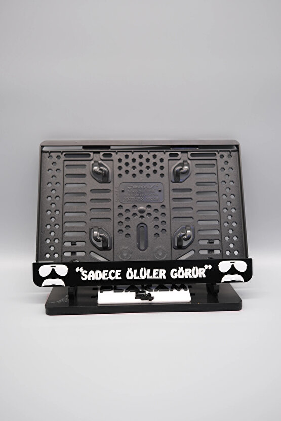 SADECE ÖLÜLER GÖRÜR 3D KABARTMALI SİYAH PLEKSİ MOTOR PLAKALIĞI