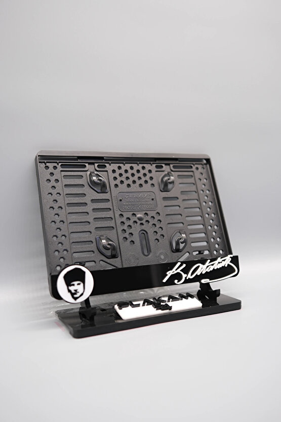 K.ATATÜRK POTRE VE İMZA BENZER 3D KABARTMALI PLEKSİ MOTOR PLAKALIĞI